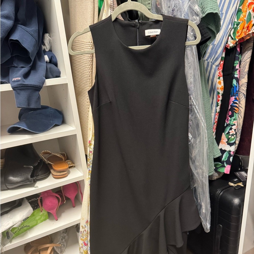Calvin Klein Black Asymmetrical Dress